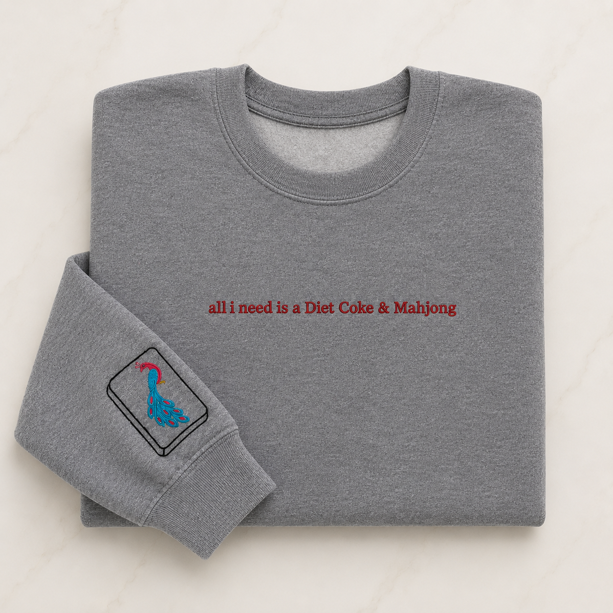 "Diet Coke & Mahjong" graphic sweatshirt by Lucky Daughters