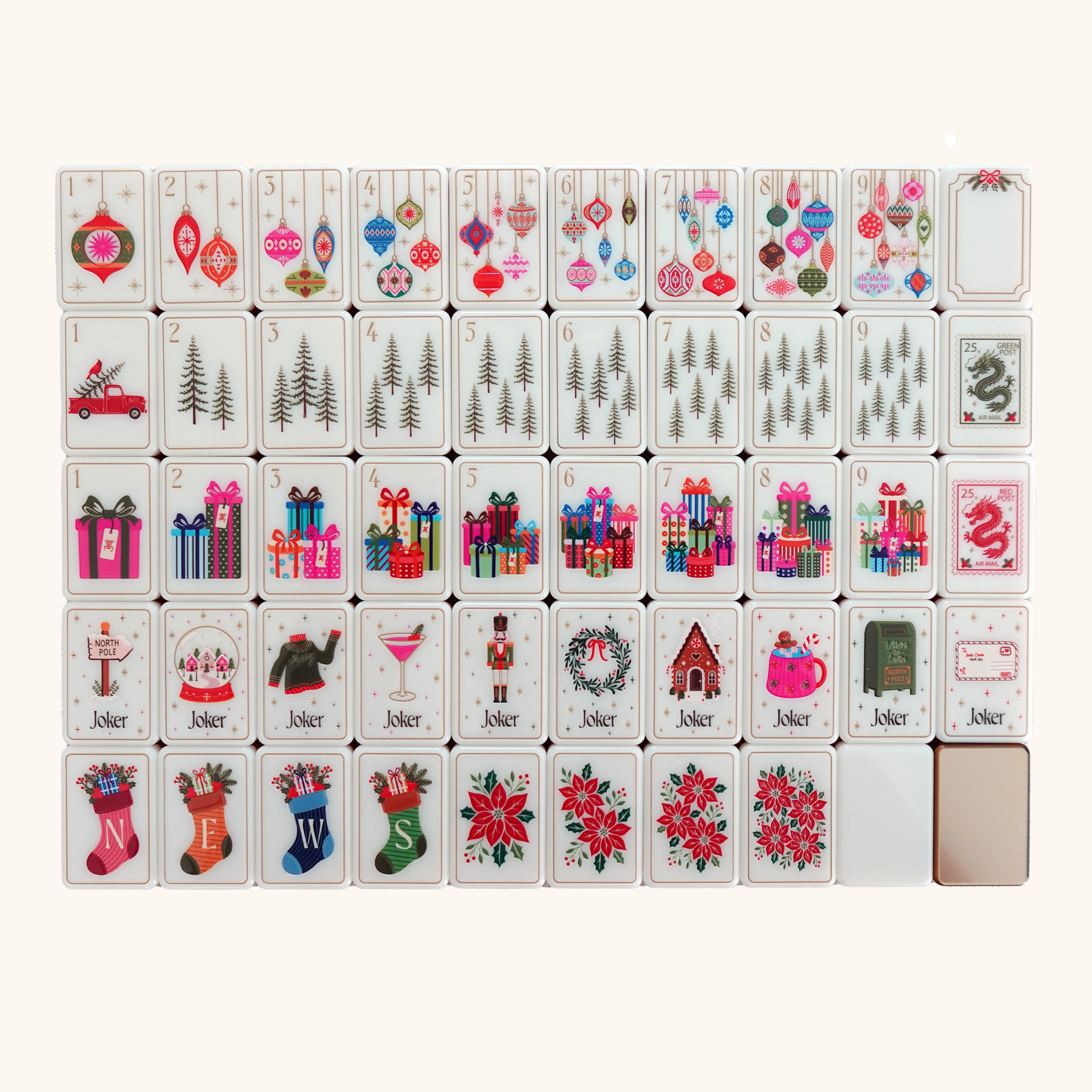 Christmas mahjong tile set from the Home For The Holidays collection