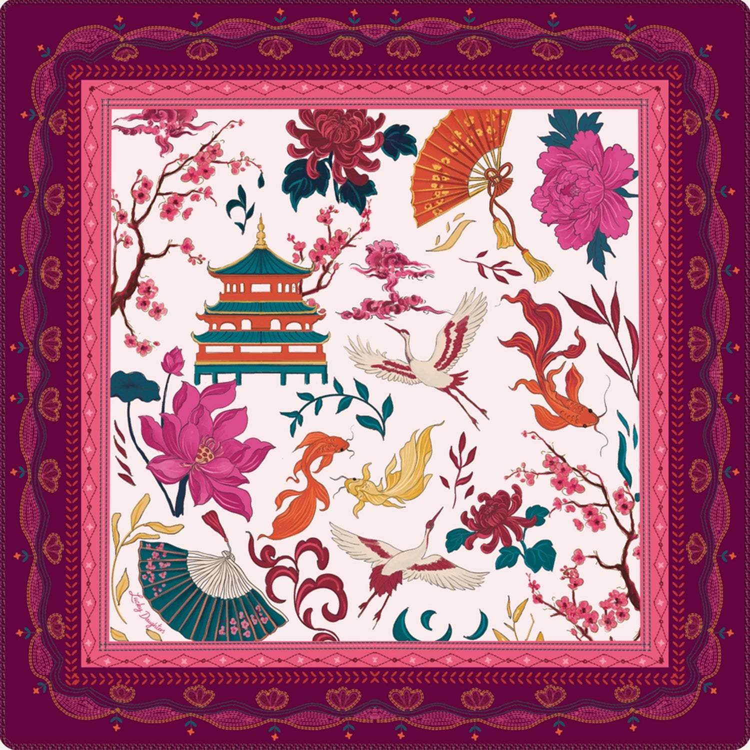 Imperial Bloom mahjong mat by Lucky Daughters